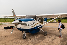 Susan about to get in this tiny plane