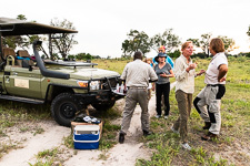 Susan's Story, us having wine and snacks on safari