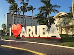 Photo from Susan's Story, Large Welcome to Aruba sign we saw.