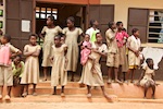 Lome, Togo. Photo from Susan's Story, Children outside their classroom near Lome, Togo