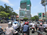 Photo from Susan's Story, the chaotic street scene in Saigon