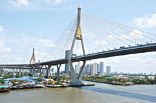 Photo from Susan's Story, a beautiful bridge we saw was we sailed into Bangkok