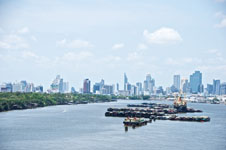 Photo from Susan's Story, the view of the city of Bangkok from our ship