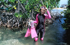 Photo from Susan's Story, Susan snorkling in the Mangrove Swamp