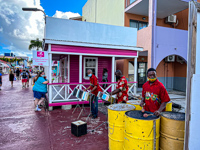 Photo from Susan's Story, Steel drums in St Johns welcome us