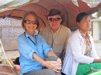 Photo of Susan and Hugh at the ancient city of Ava in Myanmar