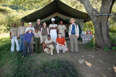 Photo of us all with our staff at Nabi Camp on the Serengetti