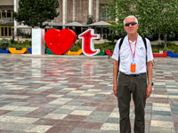 Susan's Story, Hugh on Skanderberg Square in Tirana, Albania
