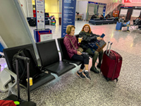 Photo from Susan's Story, Susan and Mira in the airport in Tirana for our 4:50am flight to Vienna