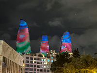 Susan's Story, The three towers in Baku lit at night