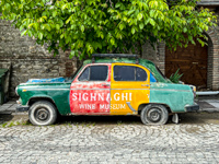 Susan's Story, A Russian car welcomes us to Sighnaghi