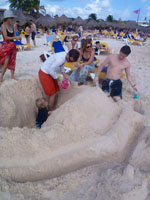 Susan's Story, a picture of us building a huge Sandcastle