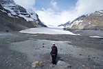Photo from Susan's Story, Susan hiking up to the glacier at Icefield Center in Jasper National Park, Alberta