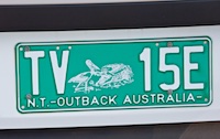 Susan's Story, car tag picture, Our first visit to the Australian Outback