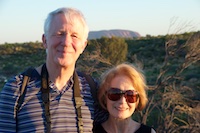 Photo from Susan's Story, Us with Uluru behind us in the distance
