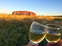 Photo from Susan's Story, Uluru at sunset with Australian Sauvignon Blanc