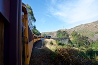 Susan's Story, Taieri River Gorge Railway going over the magnificent iron Wingatui Viaduct