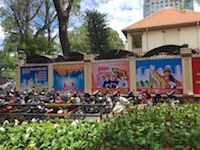 Photo from Susan's Story, Communist propaganda signs we saw near the post office in Saigon in 2017