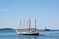 Susan's Story, A 4-masted schooner docked in the harbor
