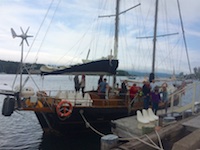 Photo from Susan's Story, Sydney, Nova Scotia, The schooner Amoeba on which we would sail Lake d'Or