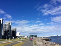Photo from Susan's Story, on the path along the harbor looking toward the Harpa
