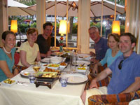 our family at dinner at a restaurant in Amsterdam Photo from Susan's Story, a picture of our family at dinner at a restaurant in Amsterdam